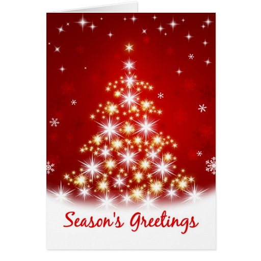 Season's Greetings -  Star Tree Christmas Card