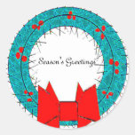 Season's Greetings Wreath Sticker