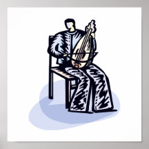 Seated Orchestral Stringed Instrument Player Graph Poster