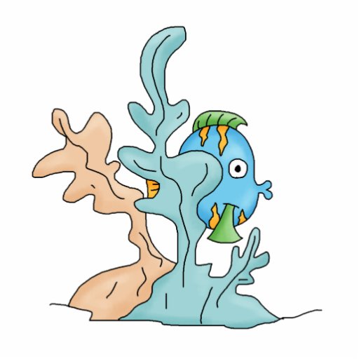 Seaweed Coral Ocean Cute Fish Cartoon Acrylic Cut Outs | Zazzle