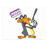 secret agent penguin cartoon character postcard