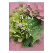 Secret Sister Hydrangea card- customise
