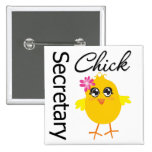 Secretary Chick Pinback Button
