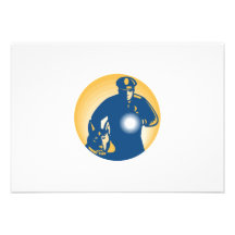 Security Guard Policeman Police Dog Announcement