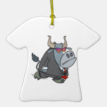 security guard tough bull cartoon christmas tree ornaments