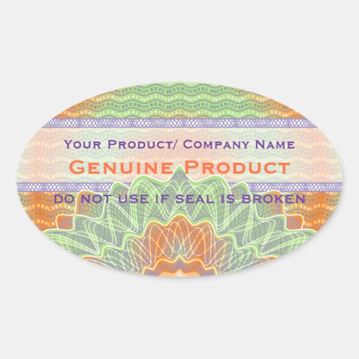 Security Seal Oval Sticker Zazzle