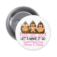 See Speak Hear No Breast Cancer 2 Pins