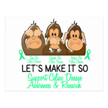 See Speak Hear No Celiac Disease 2 Postcards