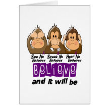 See Speak Hear No Epilepsy 3 Greeting Card
