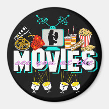 See You At The Movies - Dark Background Refrigerator Magnet