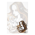 "Seika" Amber Rose Crystal Ball Angel Stationery