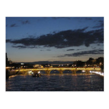 Seine Bridge at Dusk Postcard