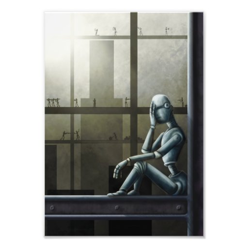 self aware robot scifi photo print