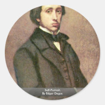 Self-Portrait. By Edgar Degas Round Stickers