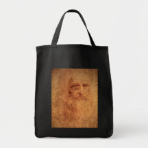 Self Portrait by Leonardo da Vinci, Renaissance Canvas Bags