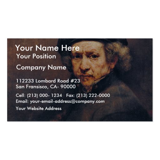 Self-Portrait,  By Rembrandt (Best Quality) Business Card