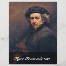 Self-Portrait,  By Rembrandt (Best Quality) Full Color Flyer