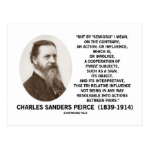 Semiosis Three Subjects Sign Object Peirce Quote Postcard