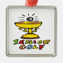 Senior Golf Trophy Christmas Tree Ornaments