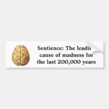 Sentience: The leading cause of madness Bumper Stickers