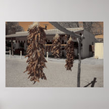 sepia chilli peppers poster art print