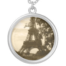 Sepia Eiffel Tower Pendant