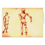 Sepia Figures Greeting Cards