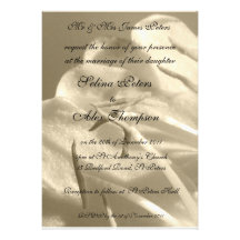 Sepia Floral Wedding Invitation