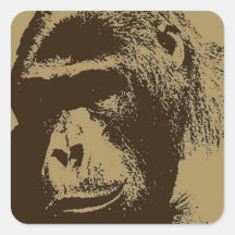 Sepia Gorilla Stickers