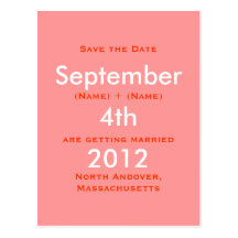September, 2011, 4th, Save the Date, Katie   Ro... Postcard