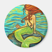 "Serena by the Sea" Mermaid Fridge Magnets