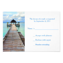 Serenade Jetty Beach Wedding RSVP Custom Invitation