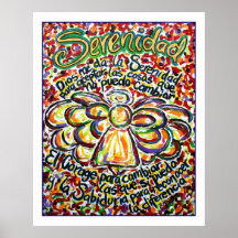 Serenity Prayer Angel Poster (White Edge)