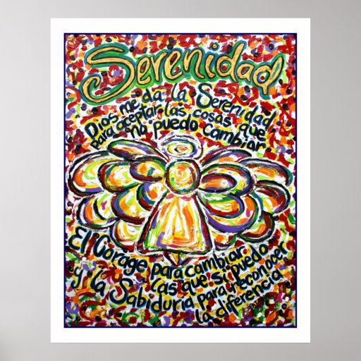 Serenity Prayer Angel Poster (White Edge)