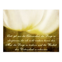Serenity Prayer in German with Tulips Postcard
