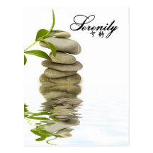 Serenity - Zen Rocks with Bamboo Post Card