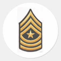 SERGEANT MAJOR E-9 ROUND STICKERS
