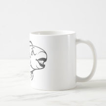 Serious Parrot Fish in Black and White Coffee Mugs
