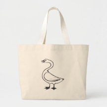 Serious Tundra Swan Bird in Black and White Bag