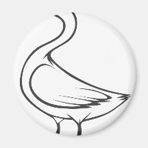 Serious Tundra Swan Bird in Black and White Magnets