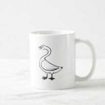 Serious Tundra Swan Bird in Black and White Mugs