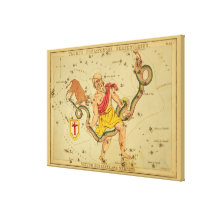 Serpens - Vintage Astronomical Star Chart Image Stretched Canvas Prints