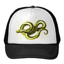 SERPENT (GOLD) MYTHOLOGICAL CREATURE VINTAGE PRINT HATS