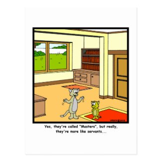 Servants: Cat cartoon Postcard