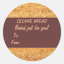 Sesame Bread Round Kitchen Labels Sticker