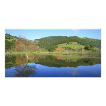 Sete Cidades lakes in Azores Custom Photo Card