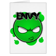 Seven Sins Faces - Envy Greeting Cards