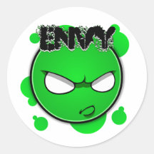 Seven Sins Faces - Envy Round Sticker