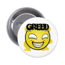 Seven Sins Faces - Greed Pinback Buttons