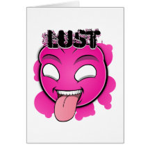 Seven Sins Faces - Lust Greeting Cards